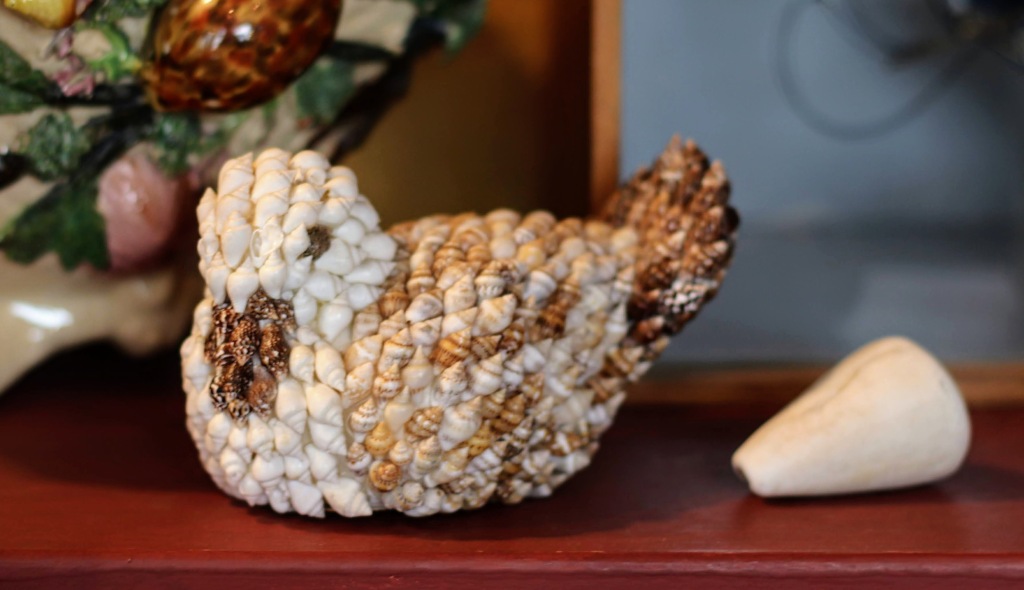 Shells are often made into a variety of items and here we have a small duck.